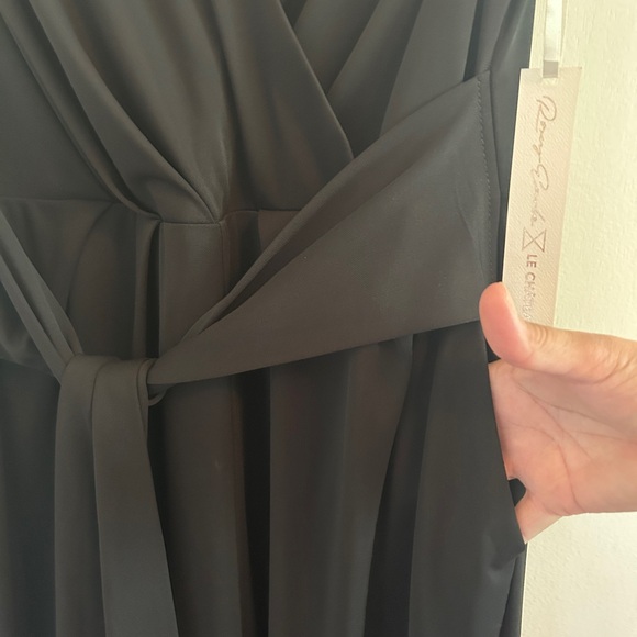 Le Chateau & Roxy Earle Colab beautiful black jumper. long waist ties, lined - Picture 3 of 11